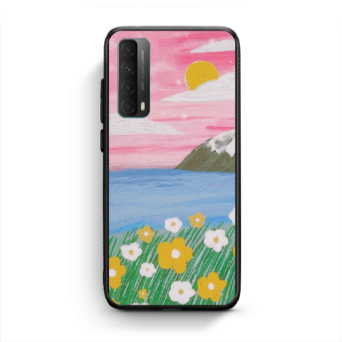 Huawei P Smart 2021 Sun and Flowers Black Glossy Θήκη