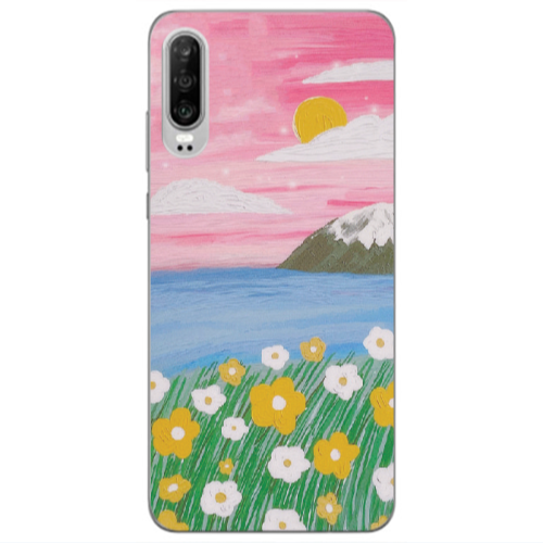 Huawei P30 Sun and Flowers Transparent Silicone TPU Θήκη
