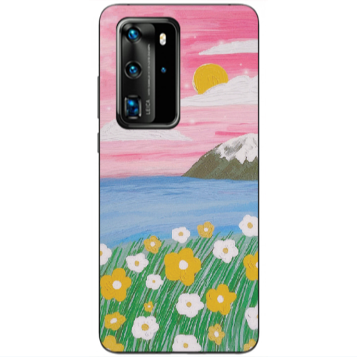 Huawei P40 Pro Sun and Flowers Transparent Silicone TPU Θήκη