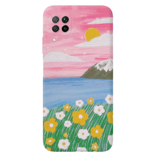 Huawei P40 Lite Sun and Flowers Transparent Silicone TPU Θήκη
