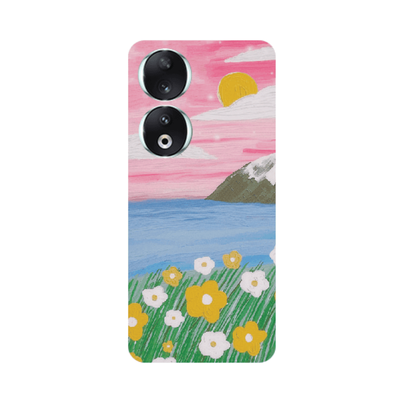 Honor 90 5G Sun and Flowers Transparent Silicone TPU Θήκη