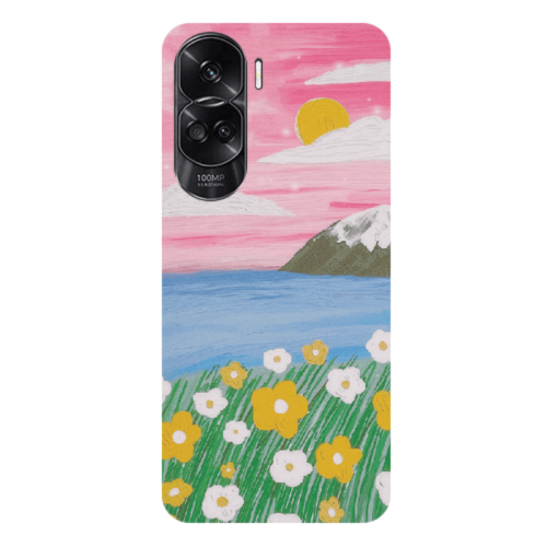 Honor 90 Lite 5G Sun and Flowers Transparent Silicone TPU Θήκη