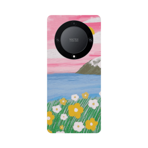 Honor Magic5 Lite 5G Sun and Flowers Transparent Silicone TPU Θήκη