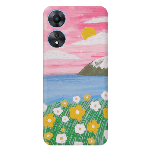 Oppo A 98 Sun and Flowers Transparent Silicone TPU Θήκη