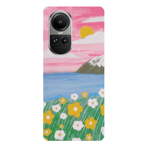Oppo Reno10 5G Sun and Flowers Transparent Silicone TPU Θήκη