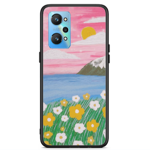 Realme Gt Neo 2 Sun and Flowers Black Glossy Θήκη