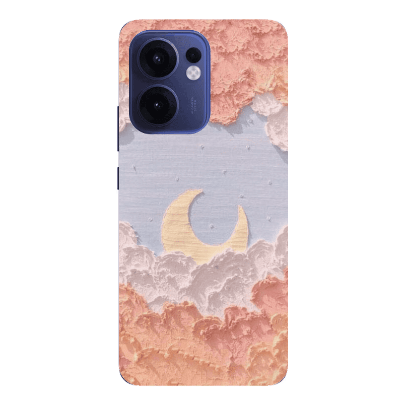 Oppo Reno 13 F Moon Clouds Transparent Silicone TPU Θήκη