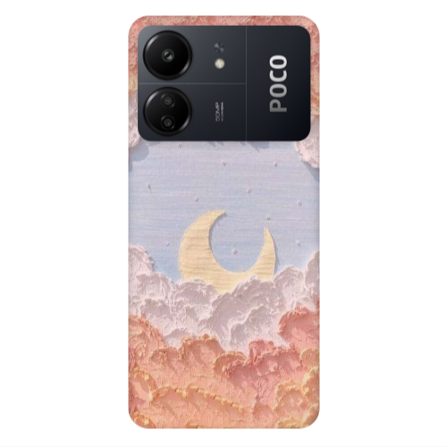 Xiaomi Poco C65 Moon Clouds Transparent Silicone TPU Θήκη