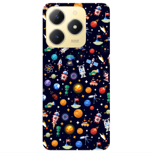 Realme C61 Small planets Transparent Silicone TPU Θήκη