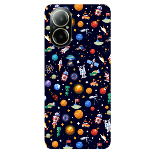 Realme C67 Small planets Transparent Silicone TPU Θήκη
