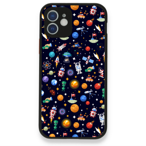 Apple iPhone 12 Small planets Black Glossy Θήκη