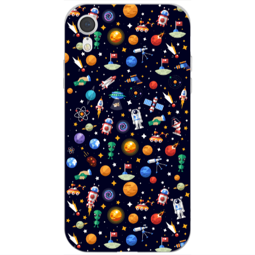 Apple iPhone Xr Small planets Transparent Silicone TPU Θήκη