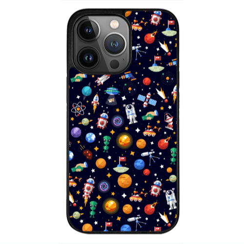 Apple iPhone 13 Pro Max Small planets Black Glossy Θήκη
