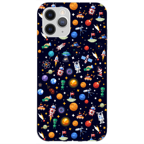 Apple iPhone 12 Pro Max Small planets Transparent Silicone TPU Θήκη