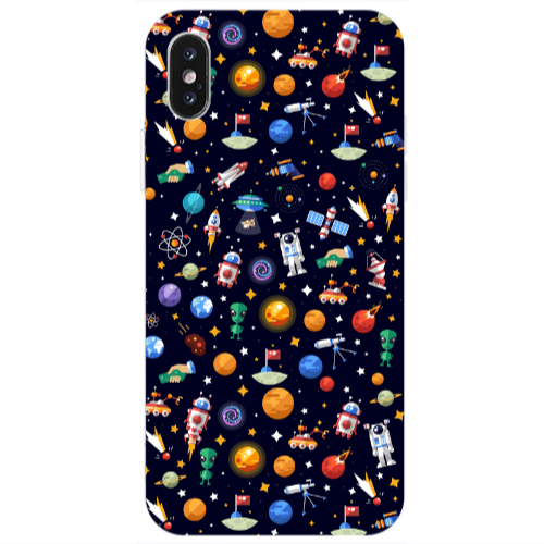 Apple iPhone Xs Max Small planets Transparent Silicone TPU Θήκη