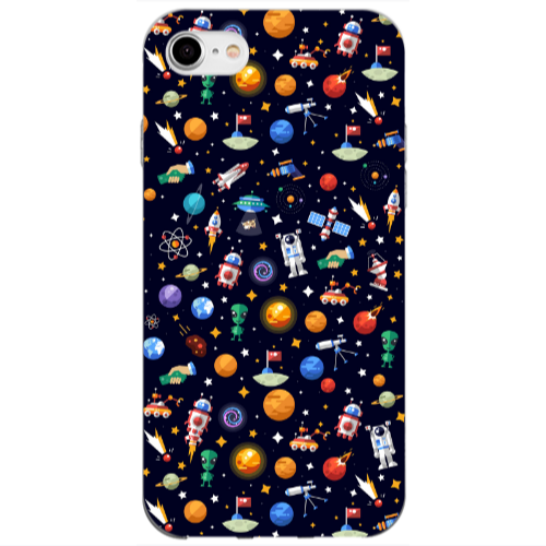 Apple iPhone 7 Small planets Transparent Silicone TPU Θήκη