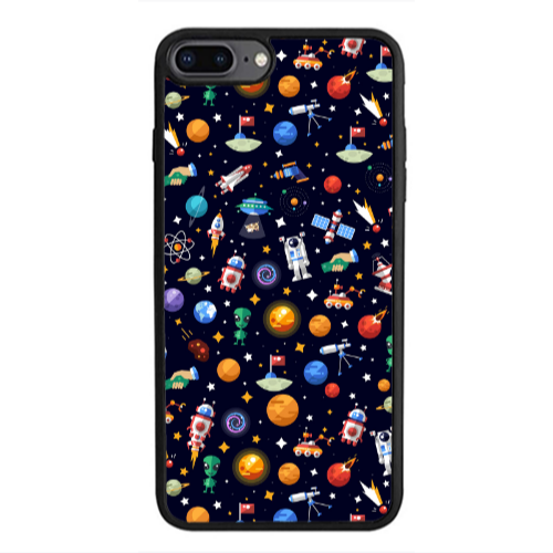 Apple iPhone 7 Plus Small planets Black Glossy Θήκη