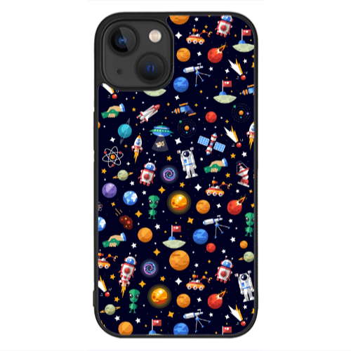Apple iPhone 13 Mini Small planets Black Glossy Θήκη
