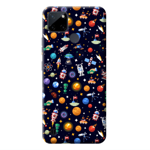 Realme C25Y Small planets Transparent Silicone TPU Θήκη