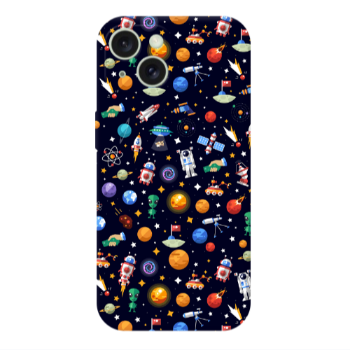Apple iPhone 15 Plus Small planets Transparent Silicone TPU Θήκη