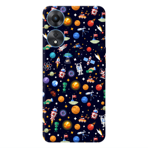 Oppo A 98 Small planets Transparent Silicone TPU Θήκη