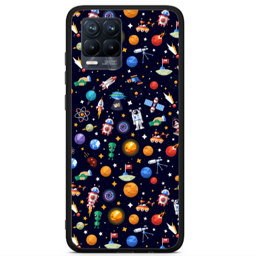 Realme 8 i Small planets Black Glossy Θήκη