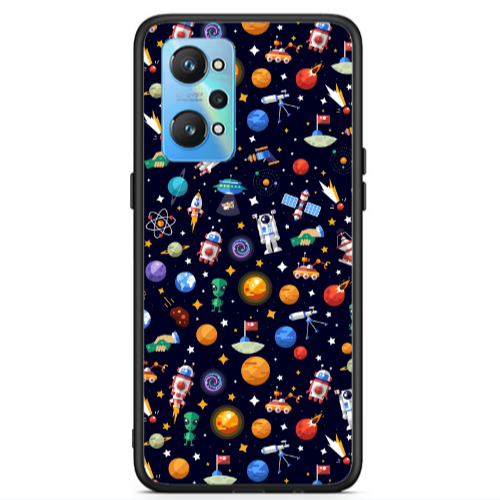 Realme Gt Neo 2 Small planets Black Glossy Θήκη