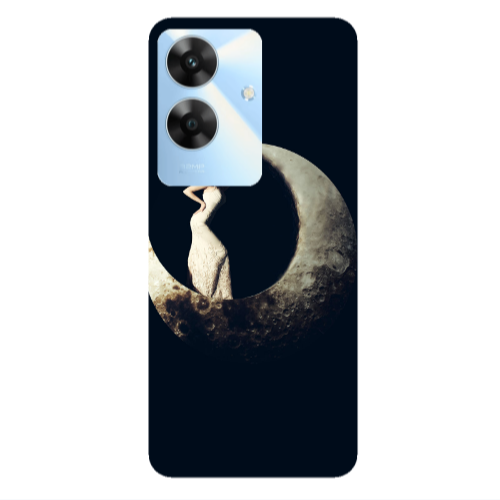 Realme Note 60 Woman in moon Transparent Silicone TPU Θήκη