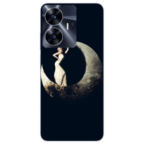 Realme Note 50 Woman in moon Transparent Silicone TPU Θήκη