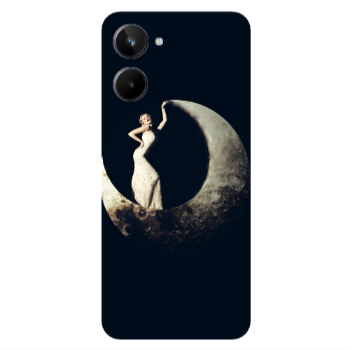 Realme 10 Woman in moon Transparent Silicone TPU Θήκη