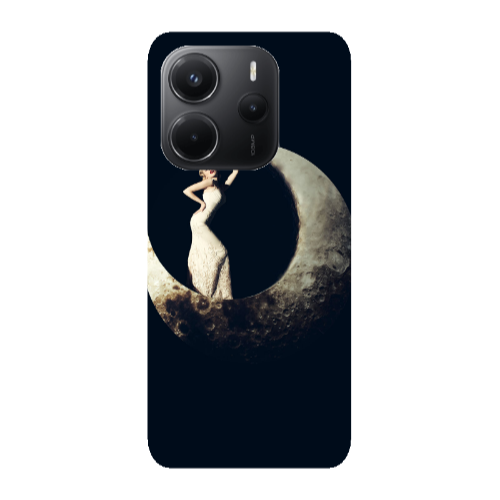 Xiaomi Redmi Note 14 Woman in moon Transparent Silicone TPU Θήκη