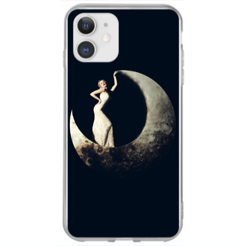 Apple iPhone 12 Woman in moon Transparent Silicone TPU Θήκη