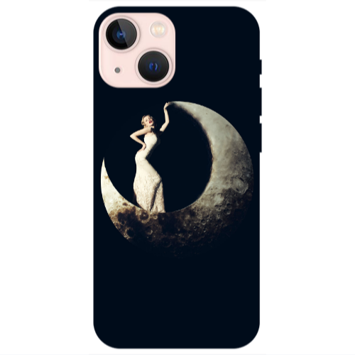 Apple iPhone 13 Woman in moon Transparent Silicone TPU Θήκη