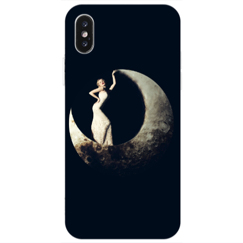 Apple iPhone X Woman in moon Transparent Silicone TPU Θήκη