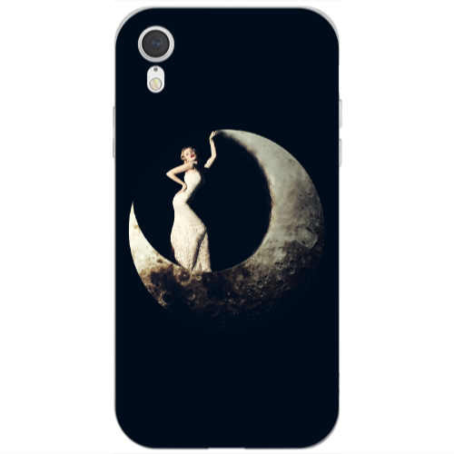 Apple iPhone Xr Woman in moon Transparent Silicone TPU Θήκη