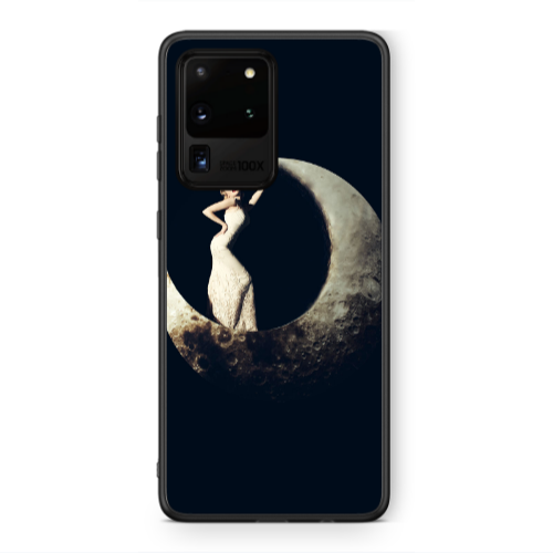 Samsung S20 Ultra Woman in moon Black Glossy Θήκη