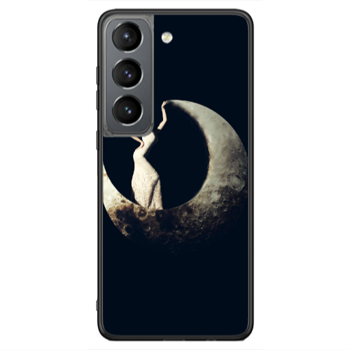 Samsung S21 Ultra Woman in moon Black Glossy Θήκη