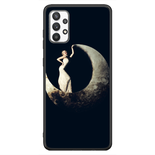 Samsung A13 4G Woman in moon Black Glossy Θήκη