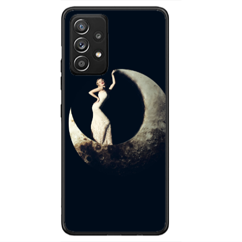 Samsung A33 Woman in moon Black Glossy Θήκη