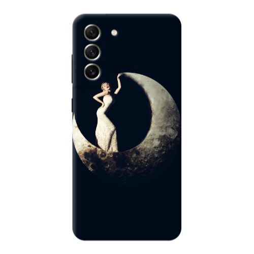 Samsung S22 Woman in moon Transparent Silicone TPU Θήκη
