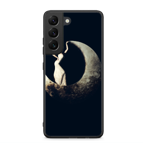 Samsung S22 Woman in moon Black Glossy Θήκη