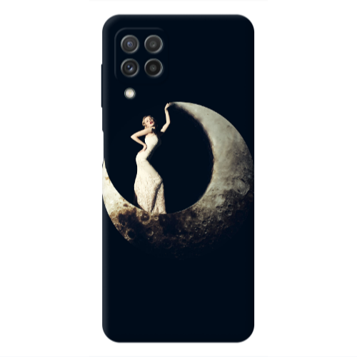 Samsung A22 4G Woman in moon Transparent Silicone TPU Θήκη
