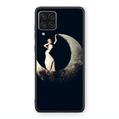Samsung A22 4G Woman in moon Black Glossy Θήκη