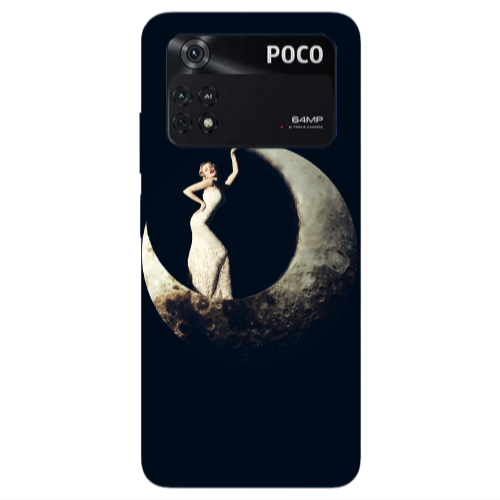 Xiaomi Poco M4 Pro 4G Woman in moon Transparent Silicone TPU Θήκη