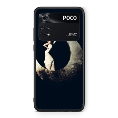 Xiaomi Poco M4 Pro 4G Woman in moon Black Glossy Θήκη