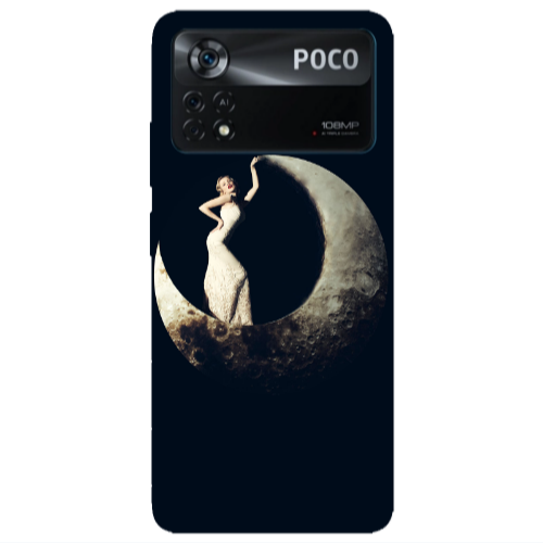 Xiaomi Poco X4 Pro Woman in moon Transparent Silicone TPU Θήκη