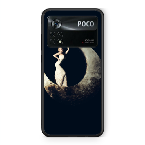 Xiaomi Poco X4 Pro Woman in moon Black Glossy Θήκη