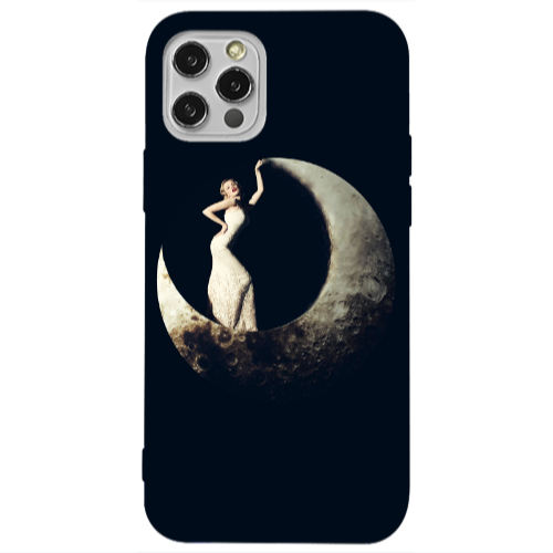 Apple iPhone 12 Pro Woman in moon Transparent Silicone TPU Θήκη