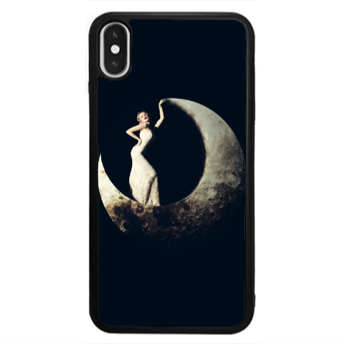 Apple iPhone Xs Woman in moon Black Glossy Θήκη