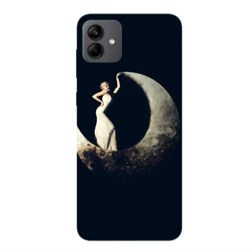 Samsung A04 Woman in moon Transparent Silicone TPU Θήκη